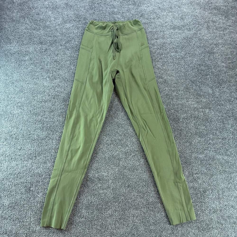 Offline by Aerie Womens High Waisted Drawstring Pocket Leggings Olive Green S